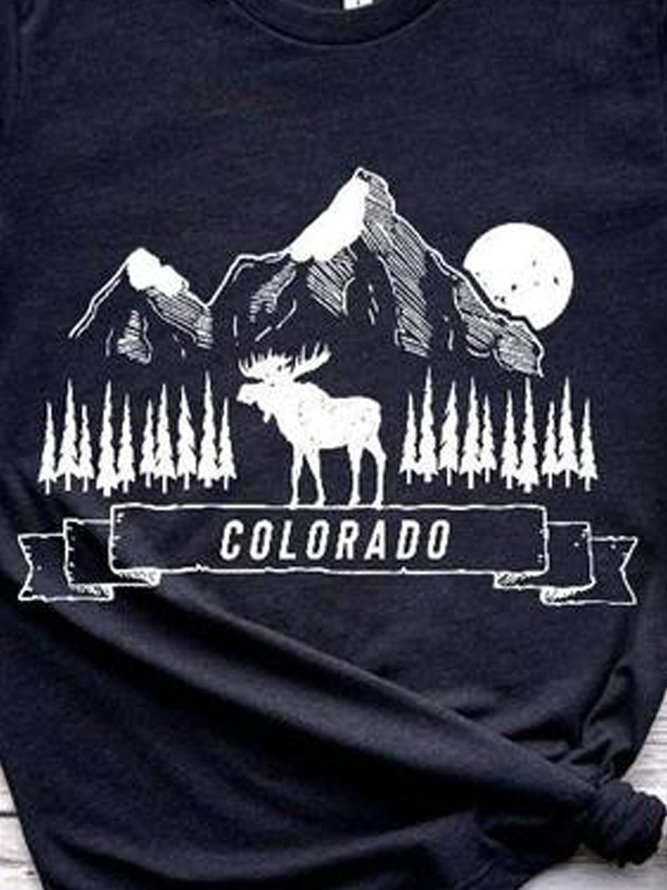 Colorado Casual Crew Neck Shirts & Tops