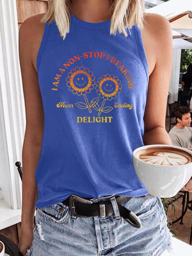 I'm A Non-Stop Freaking Never Ending Delight Women’s Casual Sleeveless Crew Neck Shift T-shirt