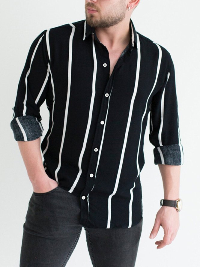 Casual Stripes Shirts & Tops | lilicloth