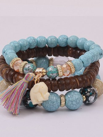 Alloy Vintage Boho Beads Tassel Bracelet