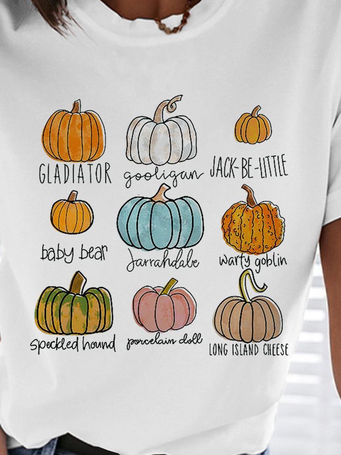 Pumpkin Varieties Graphic Short Sleeve Casual Tee