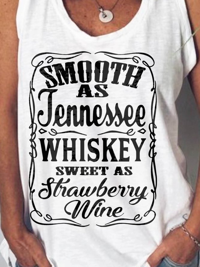 Smooth As Tennessee Whisky Graphic  Sleeveless Casual Tank Top