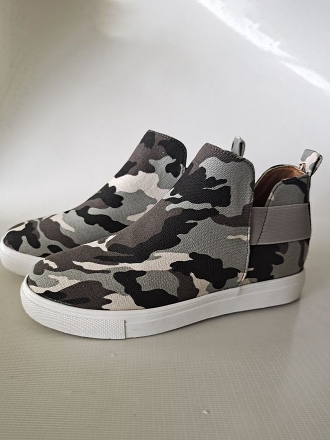 Camouflage Print In Increased Casual Shoes