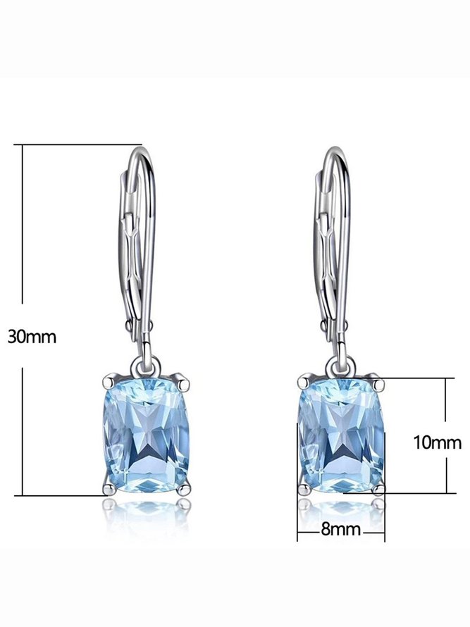 Blue Topaz Rhinestone Earrings