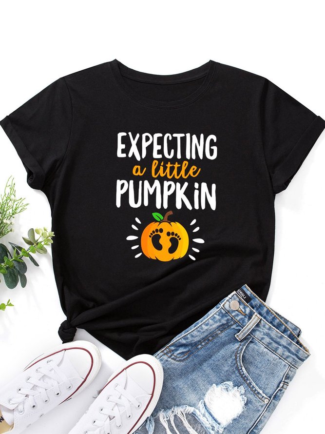 Expecting A Little Pumpkin Pregnancy Announcement Halloween T-shirt
