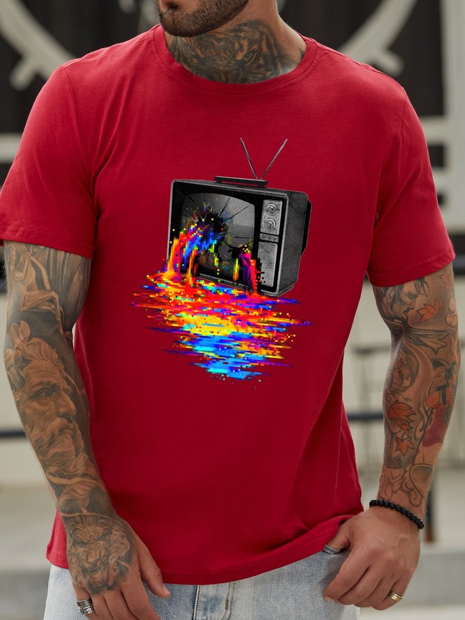 Pixel Vomit Cotton-Blend T-shirt