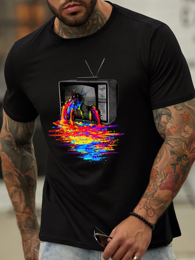 Pixel Vomit Cotton-Blend T-shirt