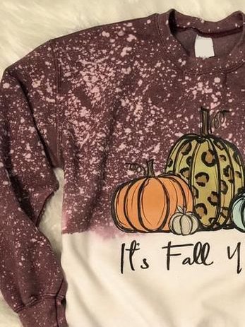 Casual and simple Halloween pumpkin print round neck long-sleeved polyester cotton Sweatshirts
