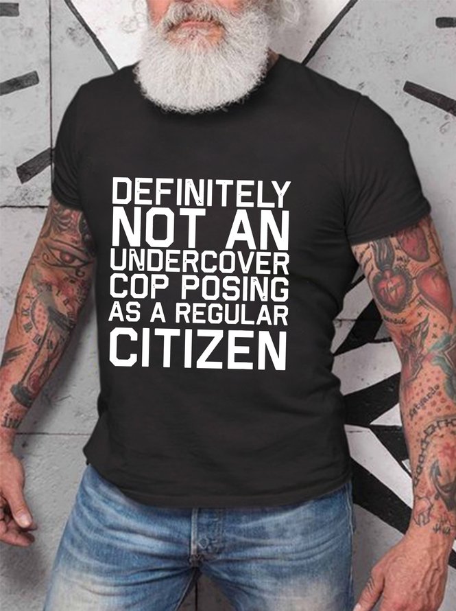 Definitely Not A Cop Halloween Costume Funny Men's T-shirt