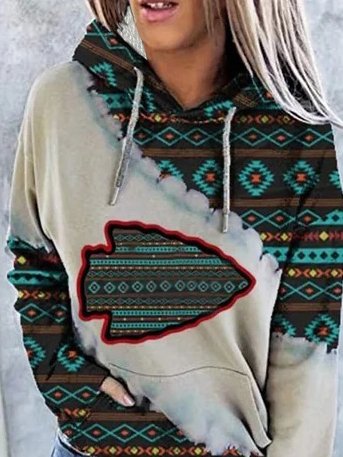 Kansas City Geometric print women's hooded Sweatshirts