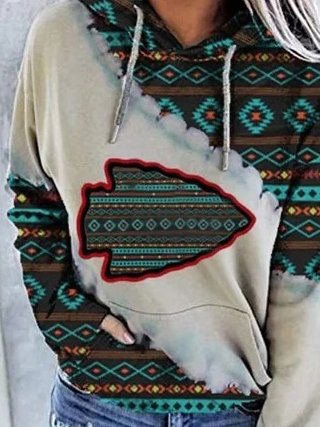 Kansas City Geometric print women's hooded Sweatshirt