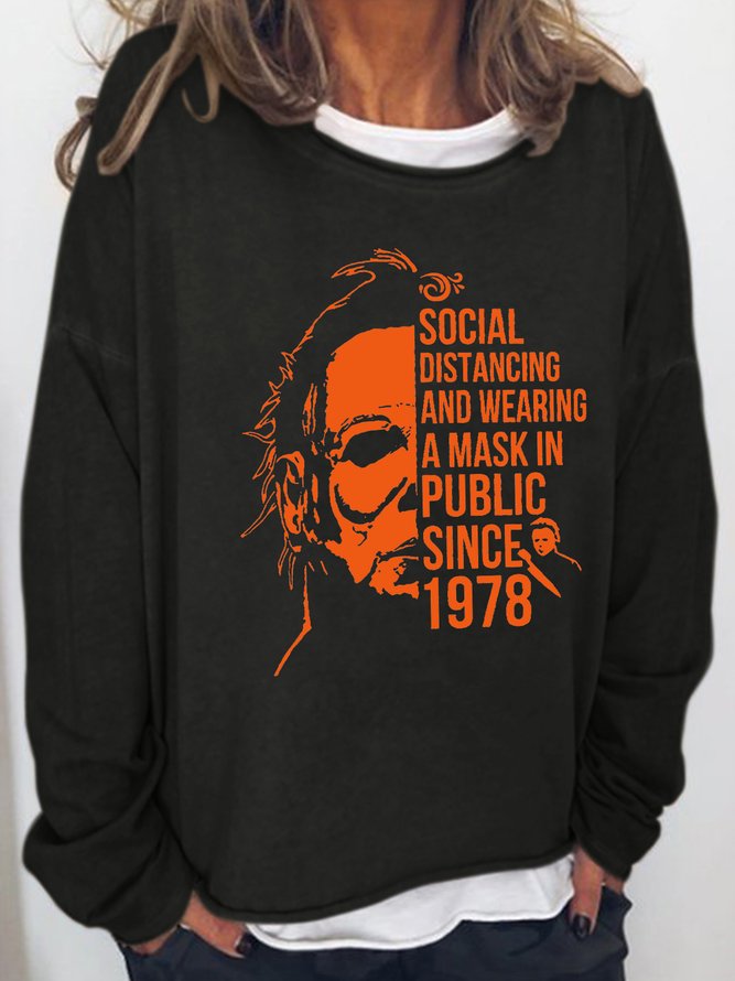 SOCIAL DISTANCING And Wearing Mask Since 1978 Funny Halloween Sweatshirts