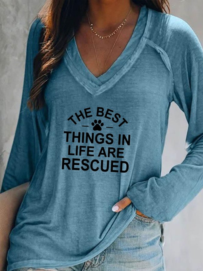 The Best Things In Life Are Rescued Women's long sleeve Sweatshirts