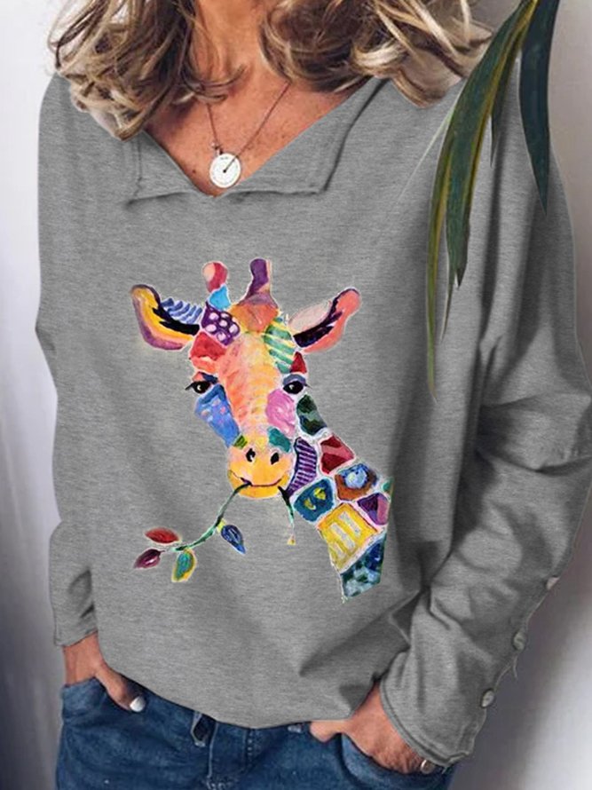 Cute giraffe Casual Sweatshirts