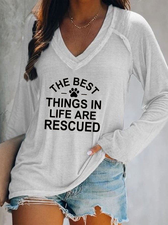 The Best Things In Life Are Rescued Women's long sleeve Sweatshirts