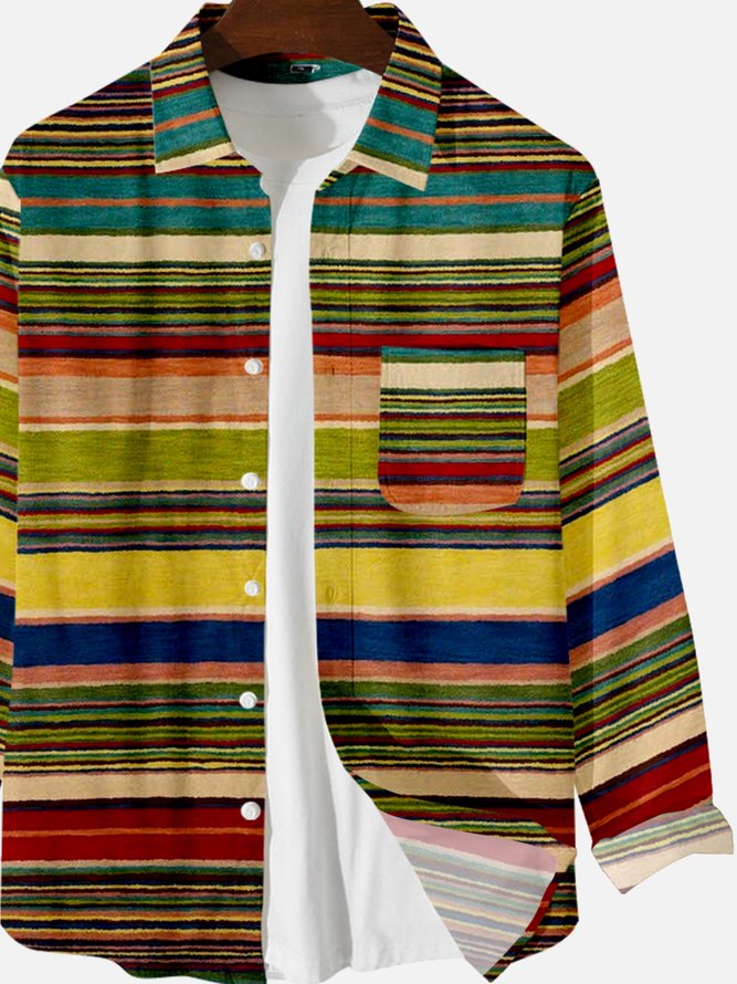Vintage Striped Casual Shirts & Tops