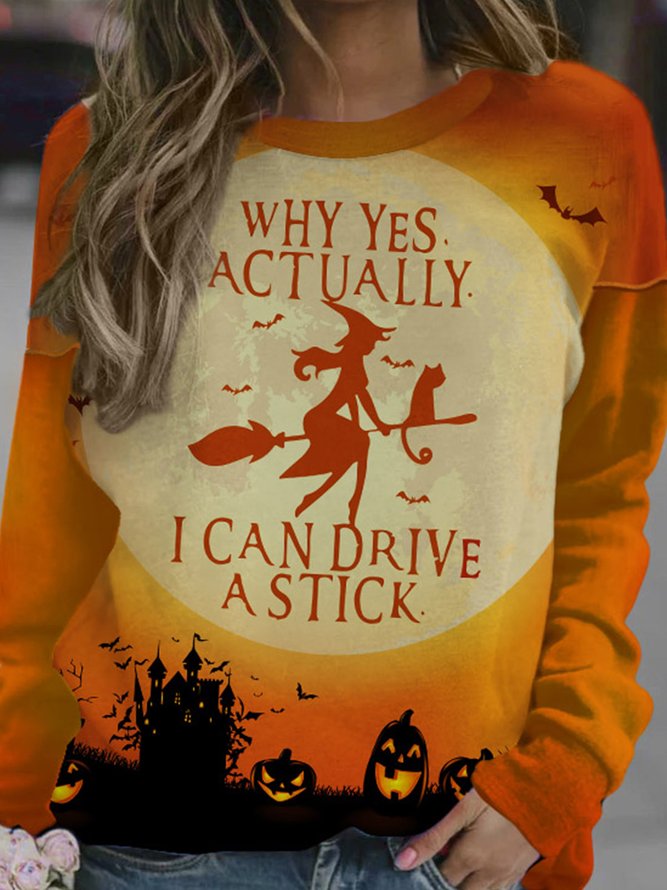 Why Yes Actually I Can Drive A Stick Women's Crew Neck Animal Loosen Sweatshirts