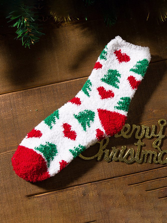 Christmas Elk Santa Claus Warm Socks