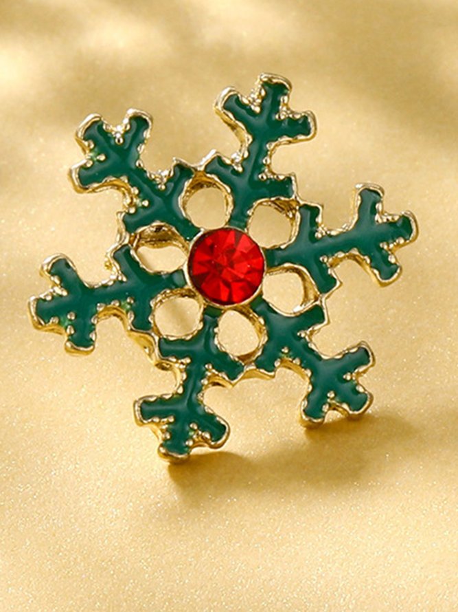 Christmas Simple Rhinestone Snowflake Earrings
