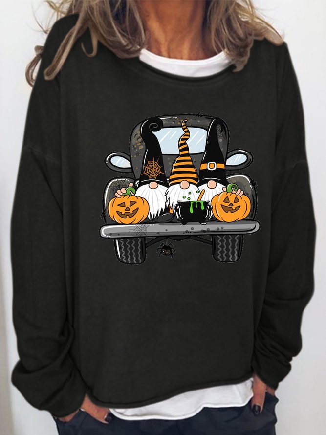 Halloween Truck Women’s Long Sleeve Crew Neck Sweatshirts