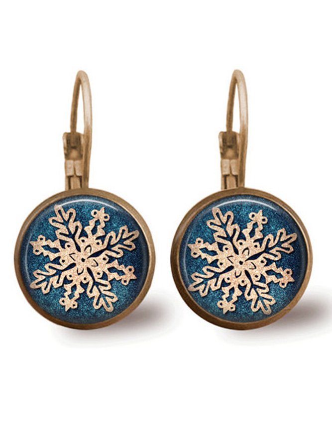 Christmas Vintage Snowflake Alloy Earrings