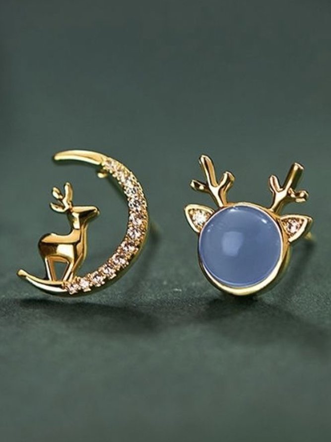 Christmas Elk Rhinestone Earrings