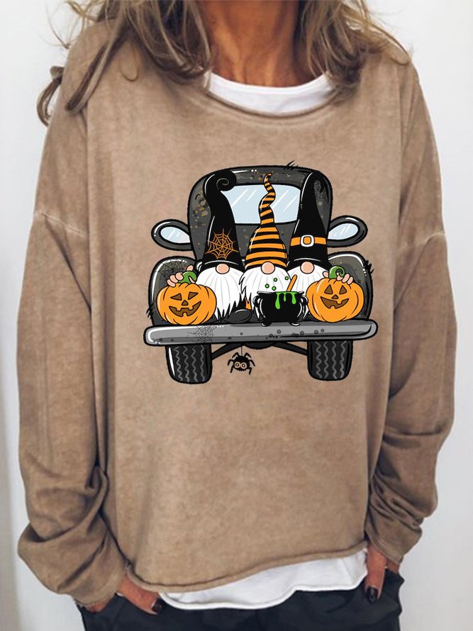 Halloween Truck Women’s Long Sleeve Crew Neck Sweatshirts