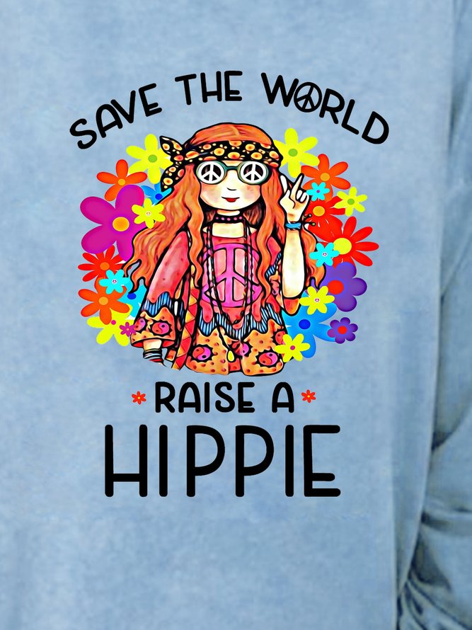Hippie Peace Print Ladies Sweatshirts