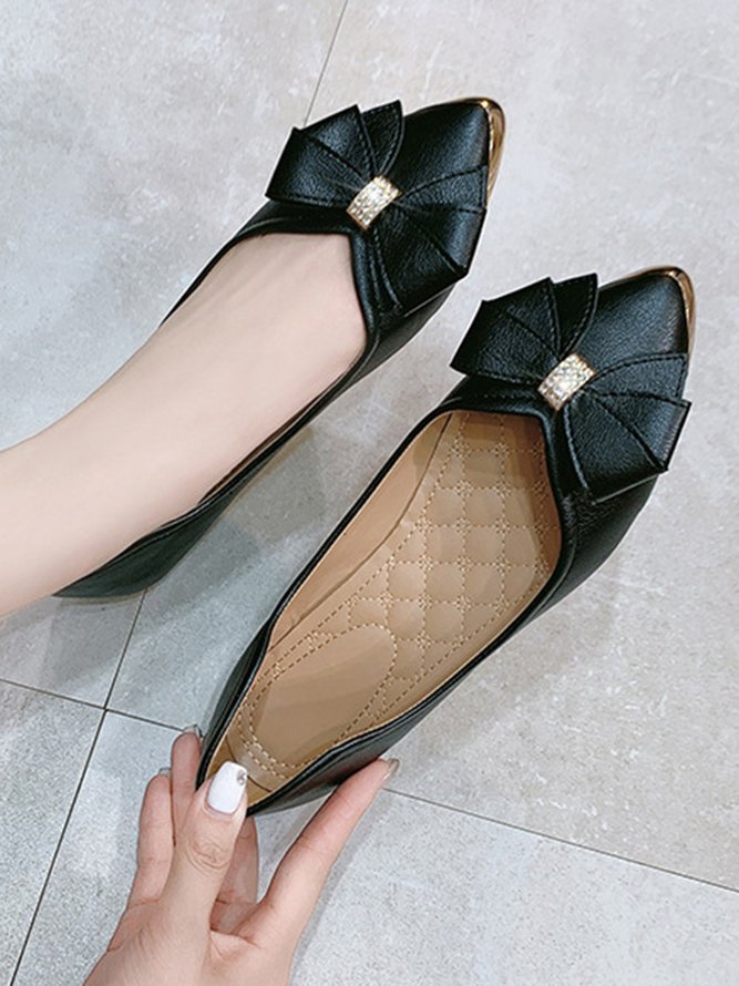 Casual Elegant Bowknot Rhinestone Single Shoes