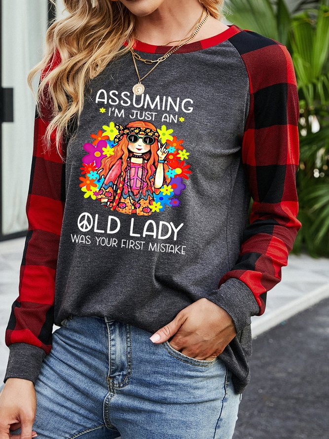 Hippie Print Ladies Round Neck Sweatshirts