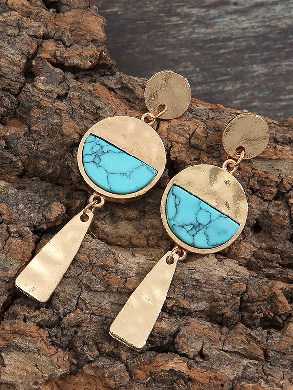 Simple Personality Turquoise Geometric Earrings