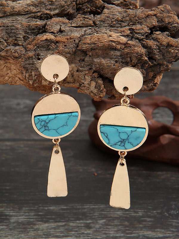 Simple Personality Turquoise Geometric Earrings