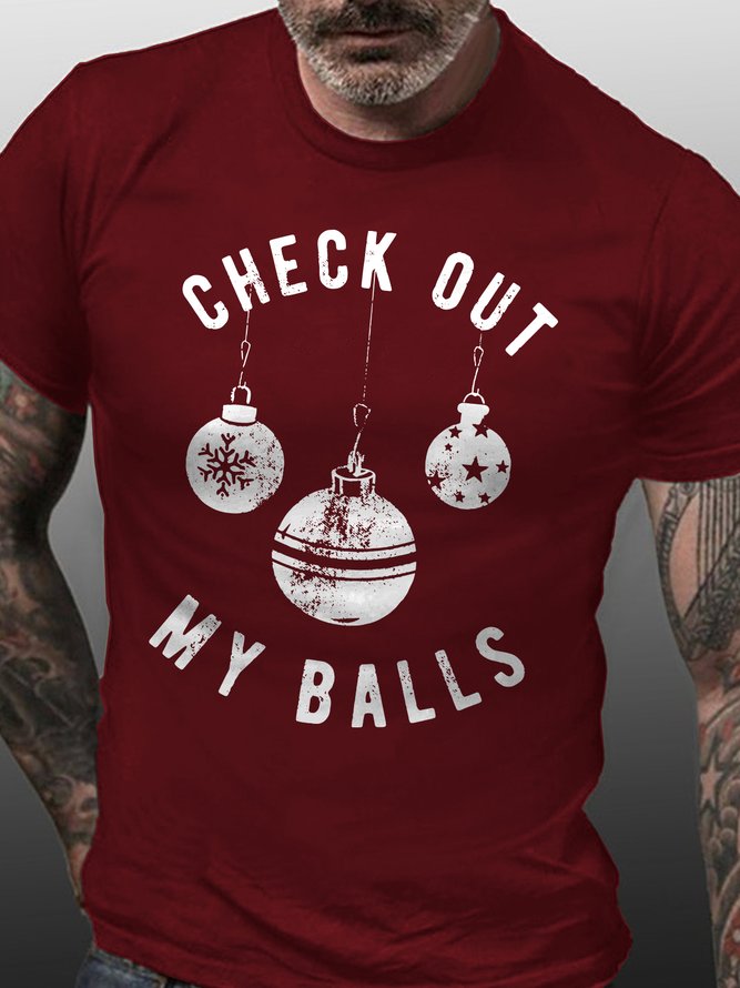 Check Out My Balls Crew Neck Short Sleeve T-shirt