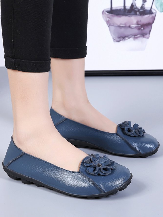 Elegant Three-dimensional Flower Flat Shoes