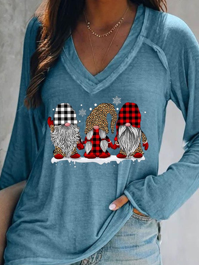 Three Gnomes In Leopard Printed Buffalo Plaid Women‘s Sweatshirts