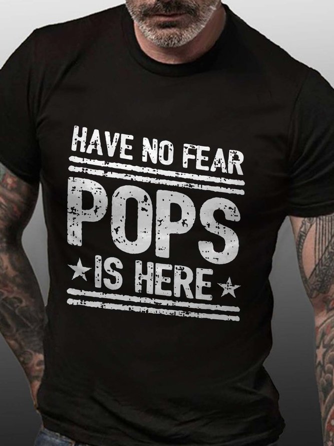 Have No Fear Pops Is Here Short Sleeve Cotton Blends Letter Shirt & Top