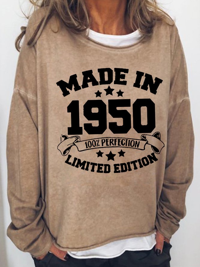 Made In 1950 Casual Crew Neck Sweatshirts