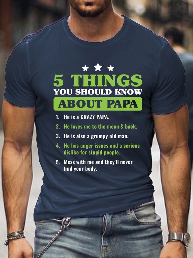 Five Things About Me Papa T-shirt