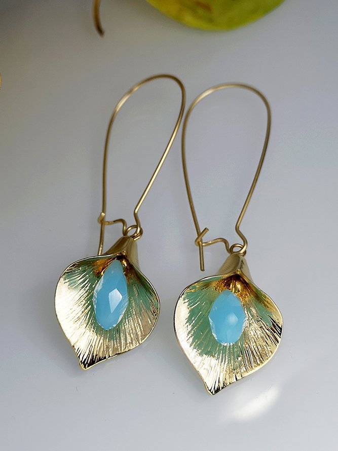 Vintage Bohemian Petal Gemstone Earrings