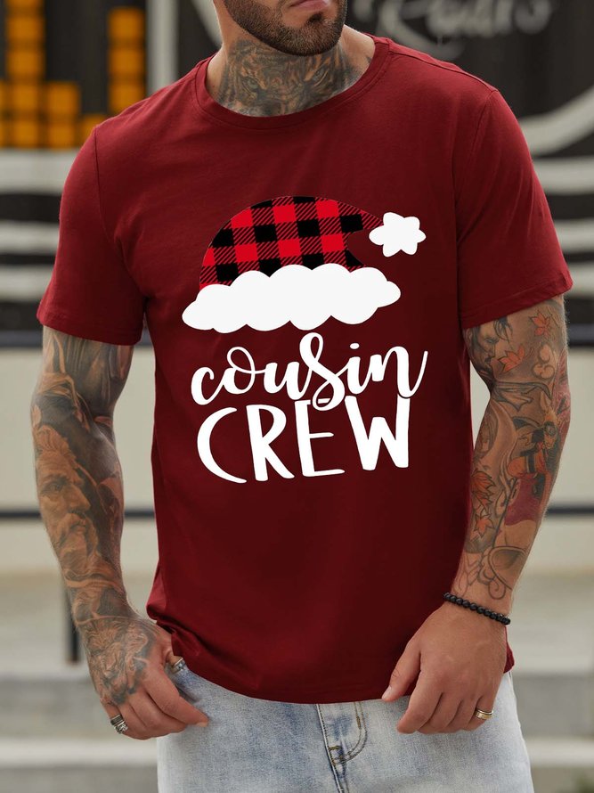 Cousin Crew Christmas Crew Neck Casual Cotton Shirts & Tops