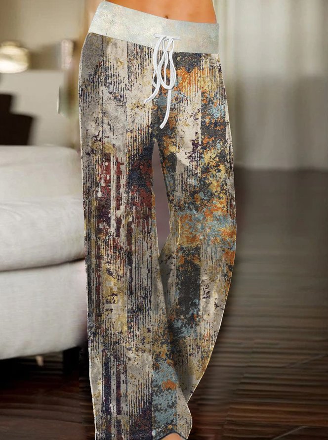 Abstract Loose and casual Pants