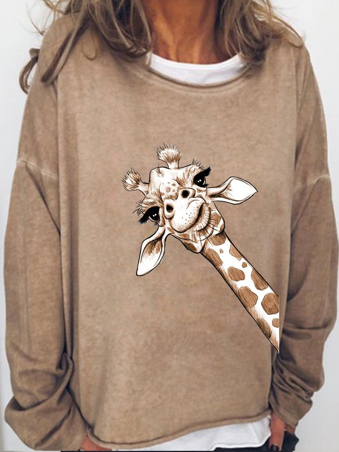 Sketch Giraffe Art Casual Sweatshirt