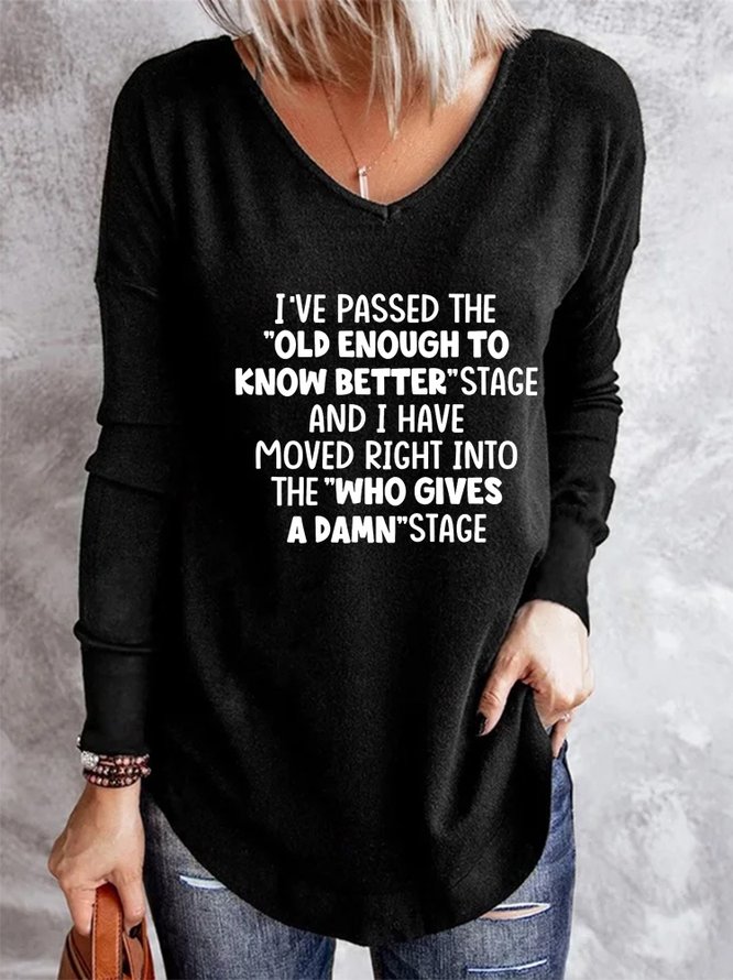 Old Enough To Know Better Women's V-neck Long Sleeve Top