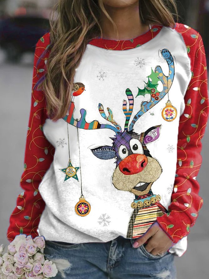 Women's Christmas Elk Casual Sweatshirt
