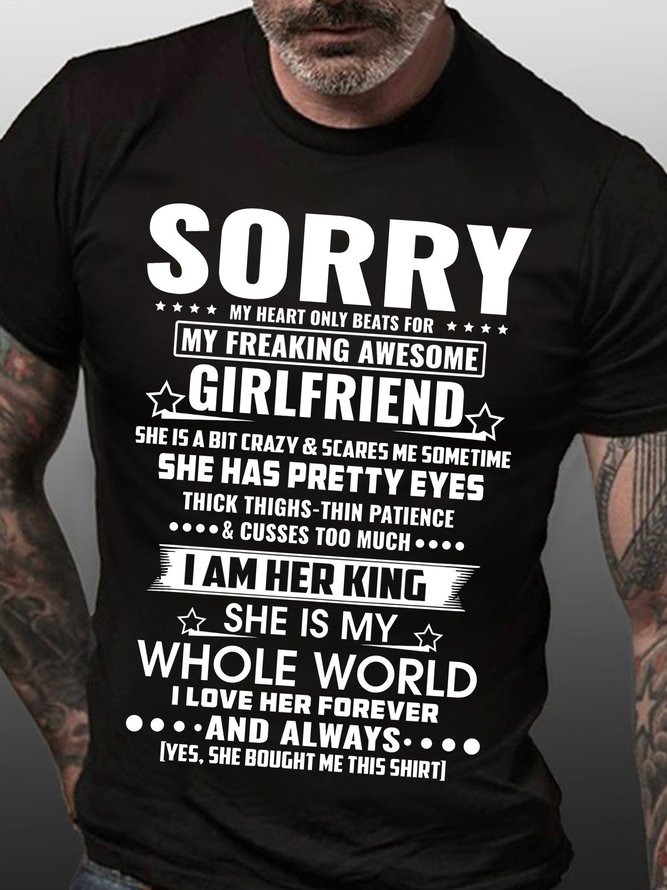 Sorry, My Heart Beats For My Awesome Girlfriend T-shirt | lilicloth
