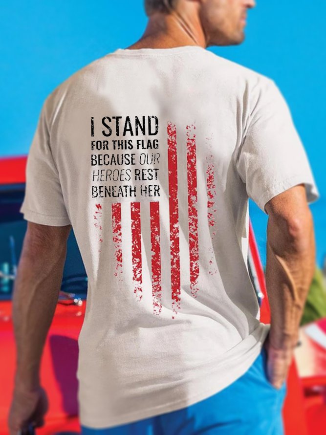 I Stand Cotton Casual Short Sleeve T-shirt