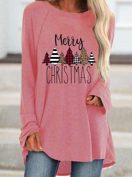 Merry Christmas Printed Short Knitting Dress