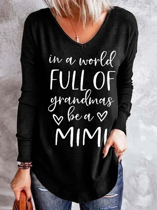In A World Full Of Grandmas Be A Mimi Casual Regular Fit Shirts & Tops