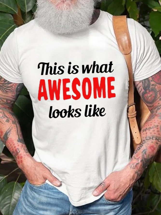 Funny What Awesome Looks like Short Sleeve Cotton Shirts & Tops