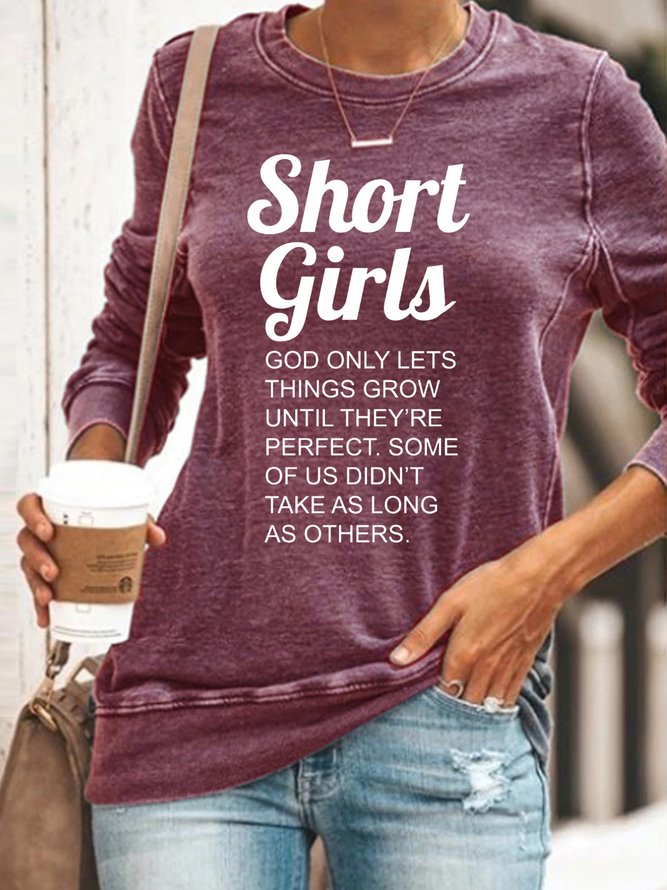 Women's Funny Words Short Girls Sweatshirt
